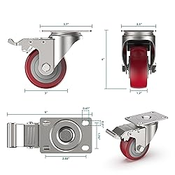 3 Inch Heavy Duty Plate Casters Swivel Caster
