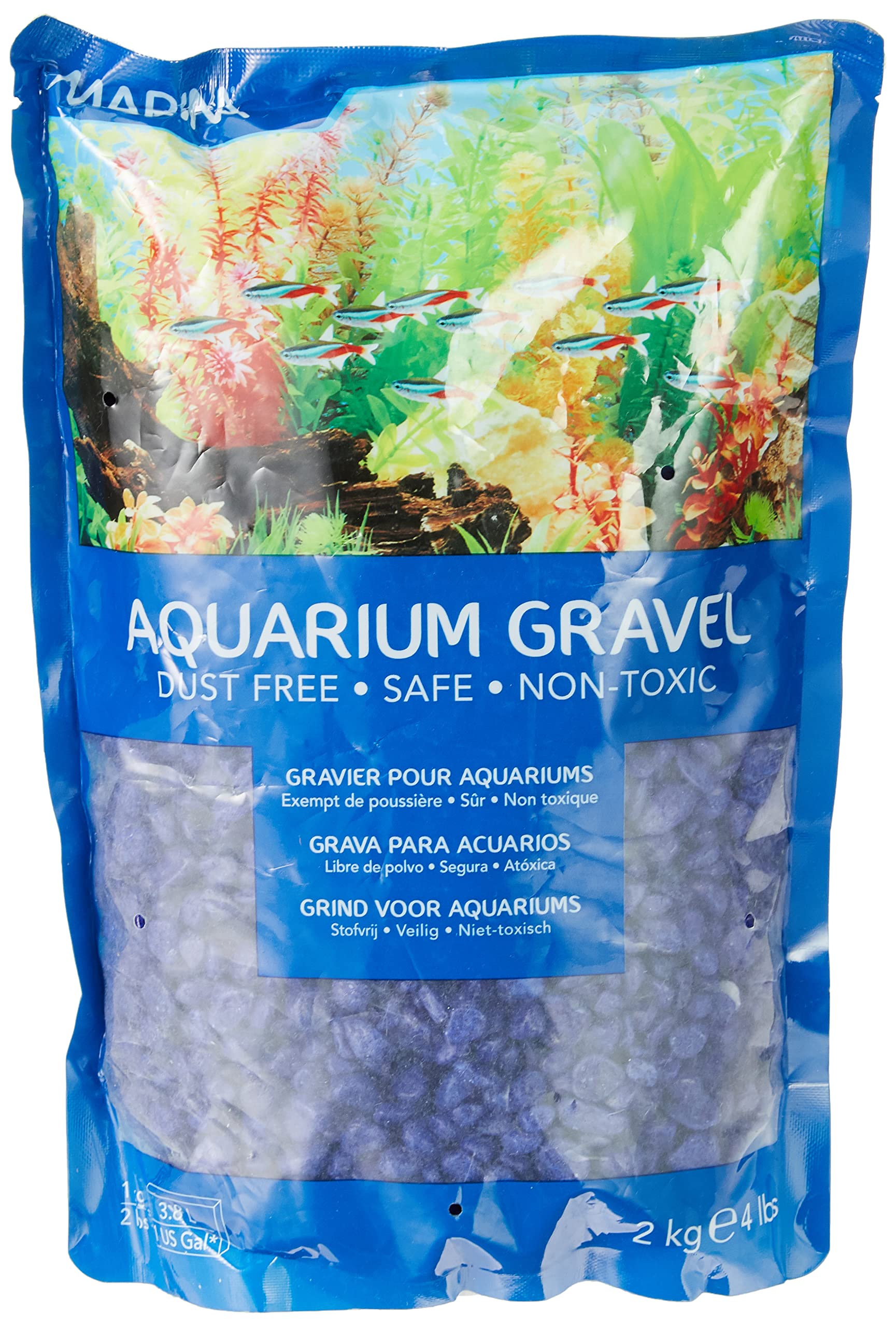 Marina Decorative Aquarium Gravel, 2 Kg, Blue