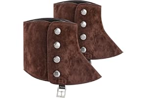 ANEETAFAN Men's Gangster Spats 20s Leather Shoe Cover White Spats for Men,Mens Womens Roaring 1920s Accessories,Dapper Days Costume Accessories