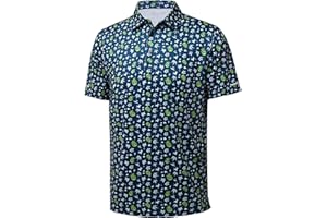 YAMXDM Polo Shirts for Men Short Sleeve Performance Moisture Wicking Business Casual Stylish Striped Tennis Mens Golf Shirts