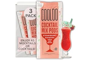 Cooloo Cocktail Mixers for Alcoholic Drinks – 3 Pack Alcohol Mixer Set for Mocktails and Cocktail Gifts Strawberry Daiquiri Concentrate Pods– 1.7 oz Liquid Drink Mix Pods
