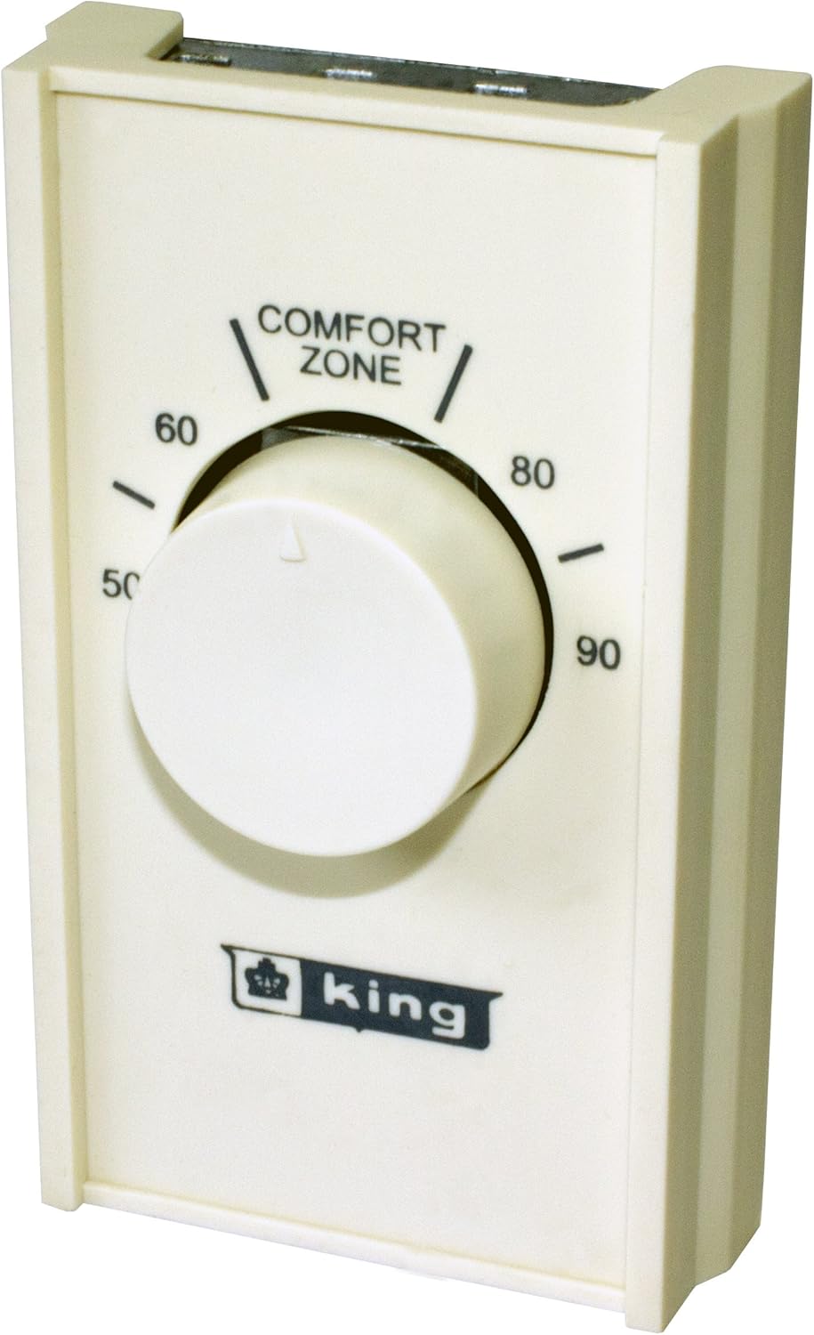 KING S22A Heat Anticipated 22 Amp Single Pole Line Voltage Thermostat, Ivory