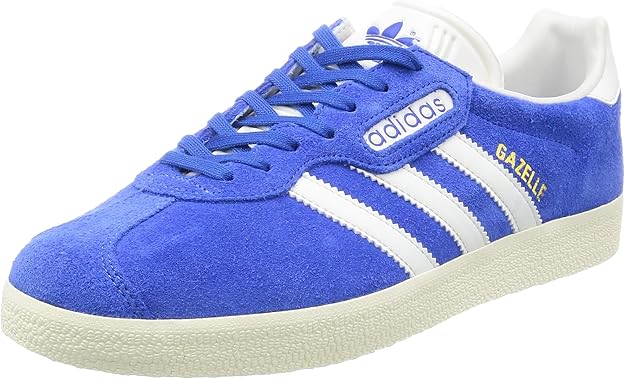 adidas originals gazelle super trainers in white and blue