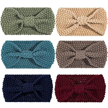 Amazon Com Whaline 6 Pieces Knit Headbands Winter Ear Warmers