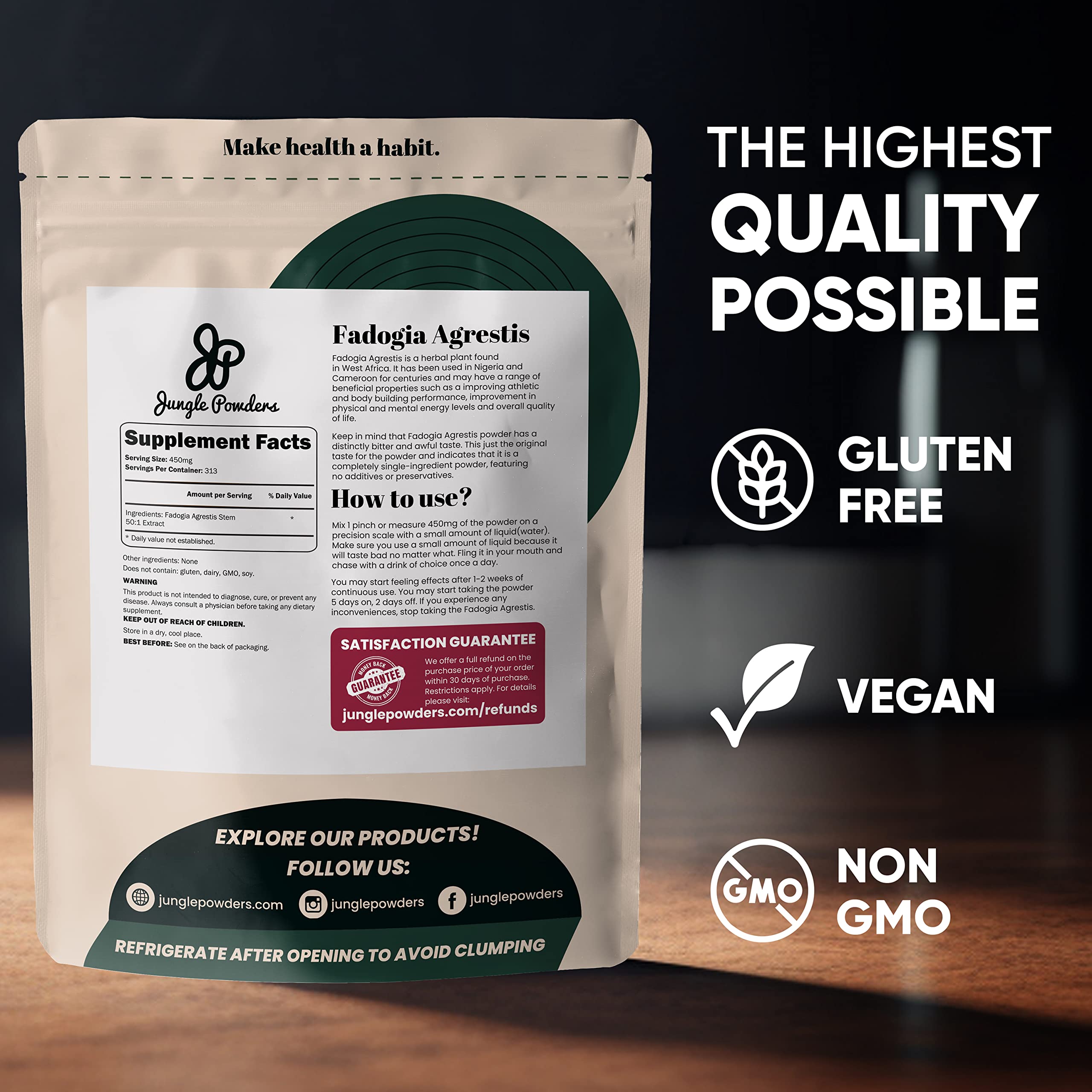 Tongkat Ali for Men 282 Servings, Fadogia Agrestis Extract Powder 313 Servings, Black Ant 30:1 Concentration 94 Servings 5oz Supplement Mens Health Support for Drive & Passion