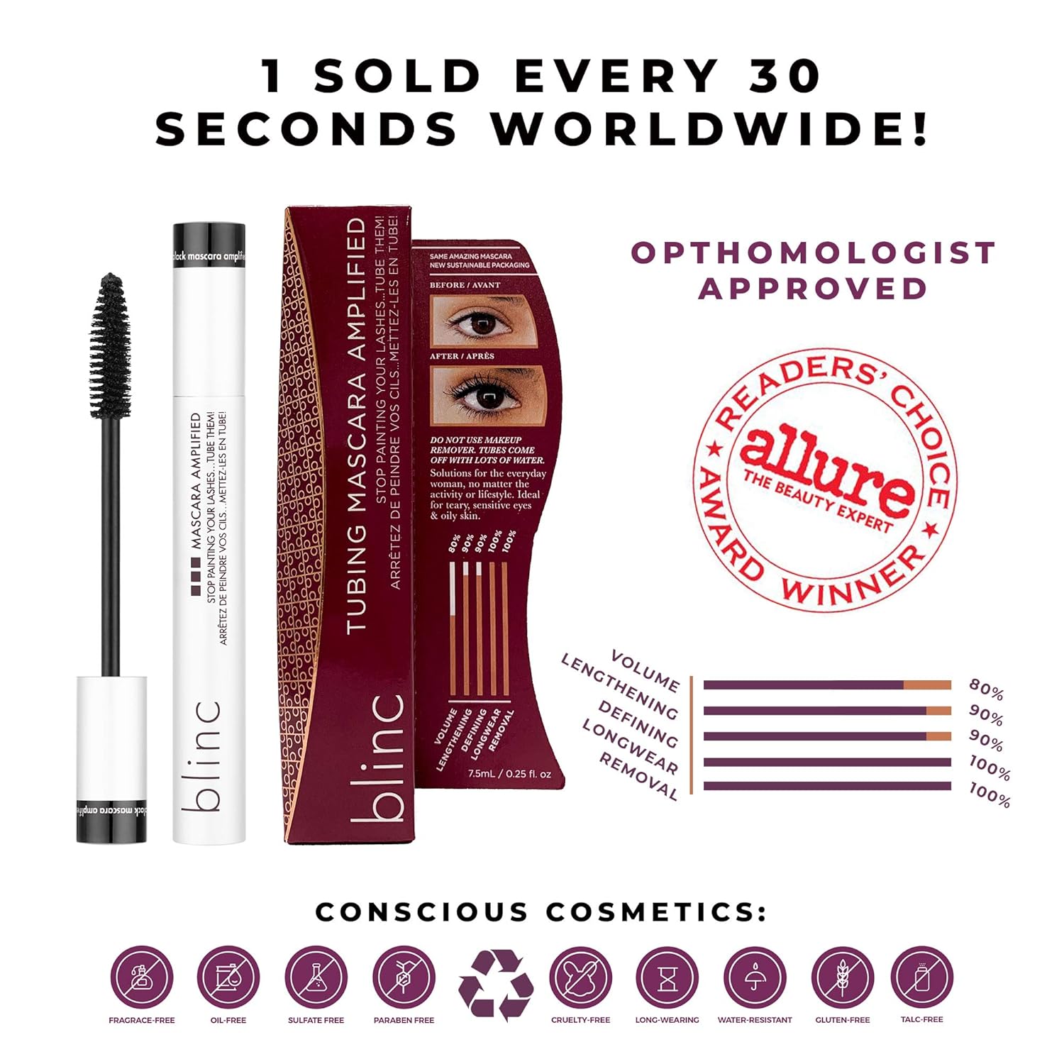 blinc Mascara Amplified, Black: Blinc: Premium Beauty