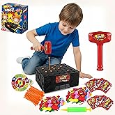 ZSKXYRUS Balloon Blast Party Game Set Entertaining Family Tabletop Game Comes with 10 Balloons 9 Sticks Dice Stand Red Frame Party Supplies Party Supplies (Hammer Balloon)