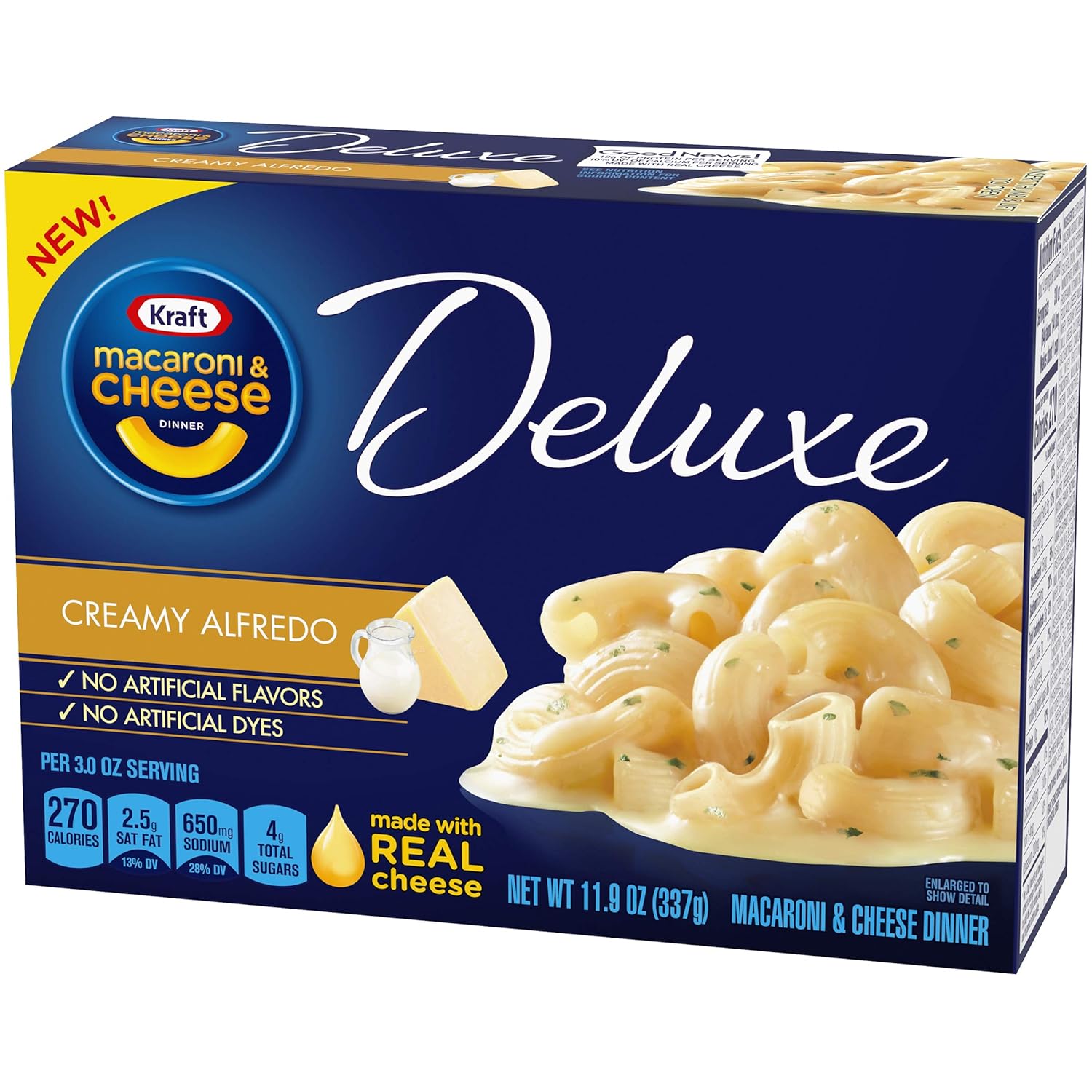 Amazon Com Kraft Deluxe Creamy Alfredo Macaroni And Cheese Meal 12 Oz Box Grocery Gourmet Food