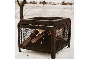 F. Corriveau International - Outdoor Fireplace, 20" x 20" x 16", Black Steel Structure