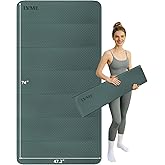 Large Yoga Mat, 75"x48" Extra Wide & Long Foldable Yoga Mat, 0.4" Thick Folding Yoga Mat, 2-Person Workout Mat for Home Gym, Extra Large Non-Slip Fitness Mat for HIIT, Yoga, Stretching, Portable Design for Easy Storage