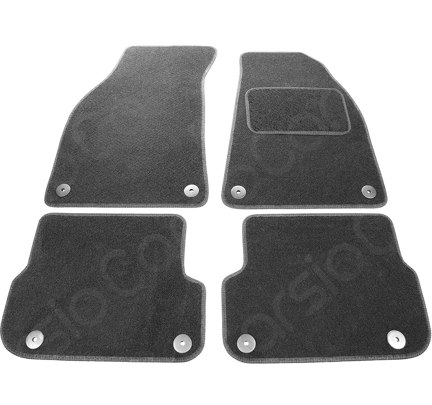 Carsio Carpet Car Mats For Audi A6 C6 Facelift 2009 to 2011 4 Piece Set Tailored Fit Floor Mat Complete Accessory Black Custom Fitted - All Weather, Anti-Slip Backing & Black Trim