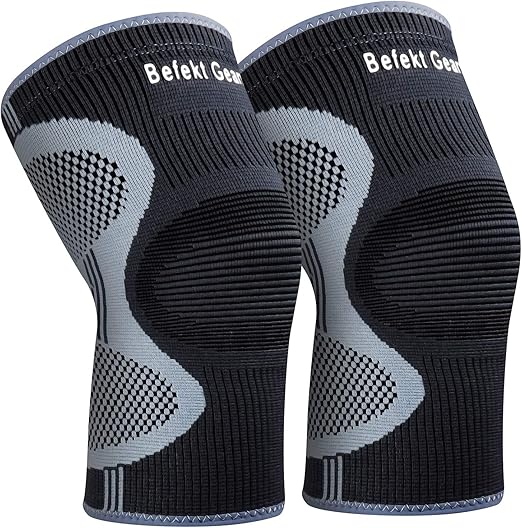 Befekt Gears Knee Support for Men Women, [2 Pack] Breathable AntiSlip