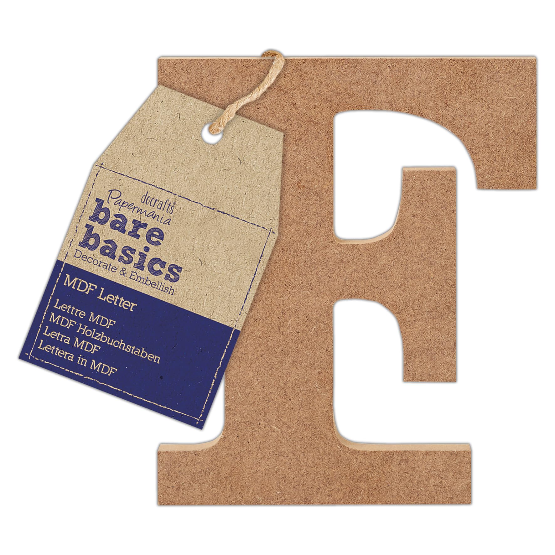 docrafts PMA 356215 MDF Letter (1 piece) - Bare Basics - F