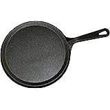 IMUSA USA Preseasoned Cast Iron Comal 9.5-Inch, Black