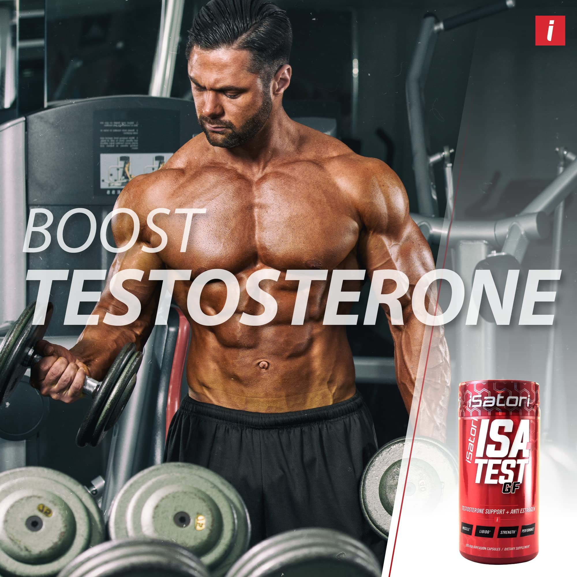 iSatori ISA-Test GF High Performance - Gain Strength and Increase Muscle Mass - Hardcore Training for Exercise and Sports - Gluten-Free Anti-Estrogen Complex - 120 Capsules