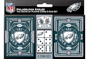 MasterPieces Game Day - NFL Philadelphia Eagles 2-Pack Playing Cards & Dice Pack - Officially Licensed Set for Adults and Family