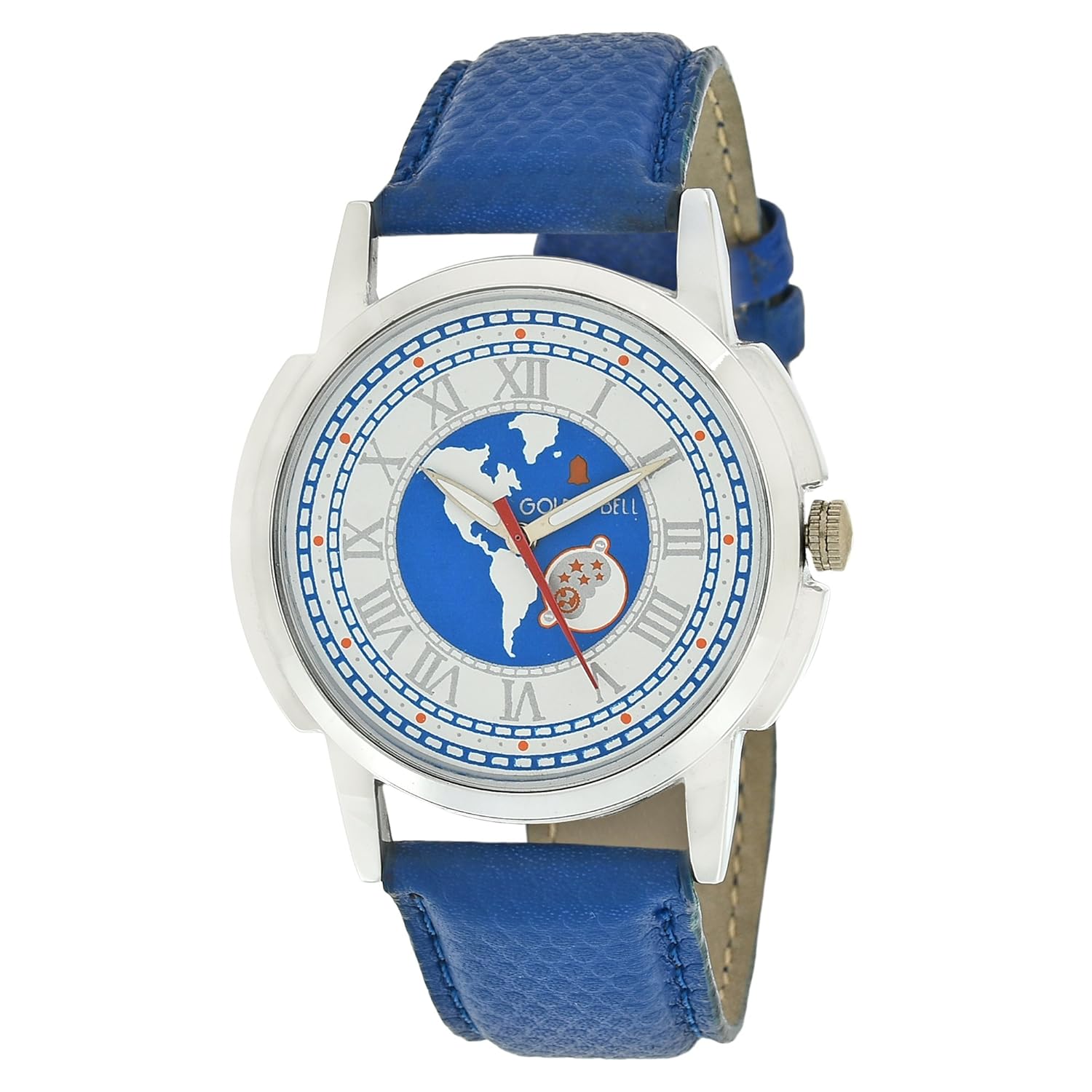 golden bell original multicolor dial blue strap analog wrist watch for men - gb-902