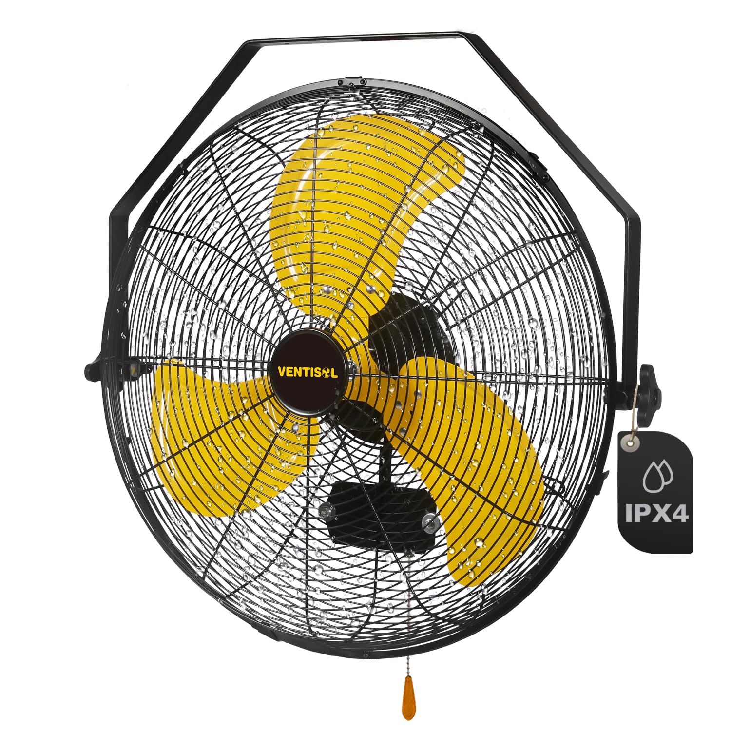 VENTISOL 20 Inch Waterproof Wall Mount Fan, High Velocity 3-Speeds 4650 CFM Heavy Duty for Home, Workshop, Industrial, Barn, Greenhouse, ETL Listed