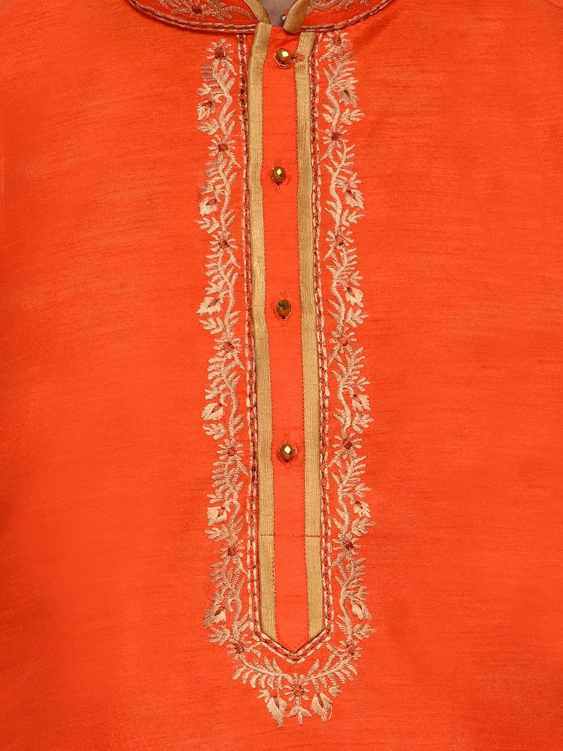 rg designers orange self design full sleeves kurta pyjama set