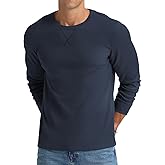 NITAGUT Mens Waffle Crewneck Shirts Slim Fit Long Sleeve Casual T-Shirt
