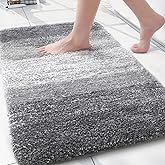 Arotive Microfiber Bathroom Rugs, Shaggy Soft and Absorbent Bath Rug, Non-Slip, Thick Plush Machine Washable Dry Bath Mats for Bathroom, Tub and Shower, 30x20, Grey, Rectangular
