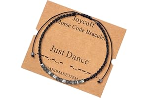 JOYCUFF 𝗠𝗼𝗿𝘀𝗲 𝗖𝗼𝗱𝗲 𝗕𝗿𝗮𝗰𝗲𝗹𝗲𝘁𝘀 𝗚𝗶𝗳𝘁𝘀 𝗳𝗼𝗿 𝗪𝗼𝗺𝗲𝗻 Inspirational Motivational Christmas Thanksgiving Day Birthday Gifts for Women Friend Wrap Strand Beaded Jewelry Bracelets for Her