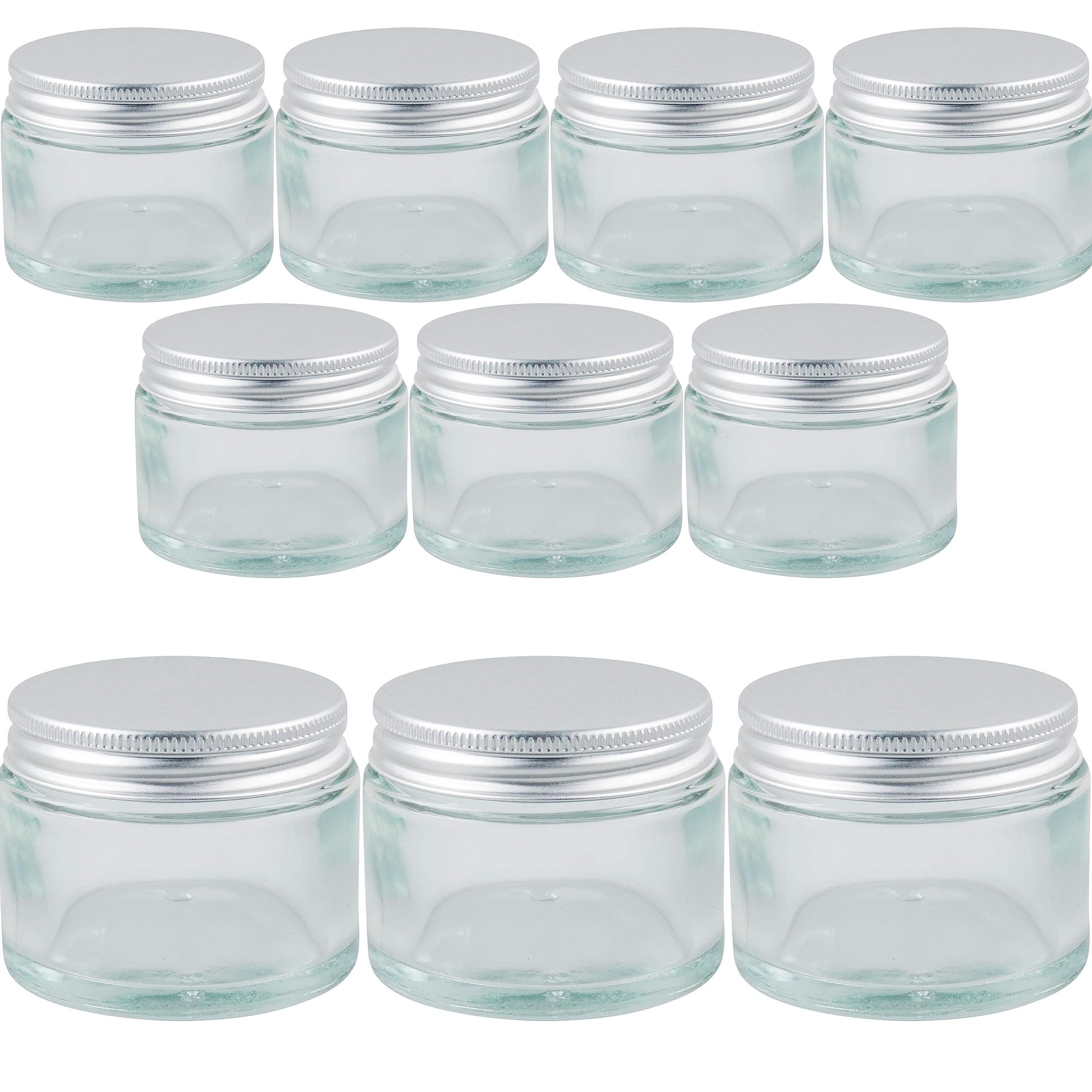 mikken 10 Jars Glass Jars Cream Jars Spice Jars 50 ml with Labelling Labels Transparent