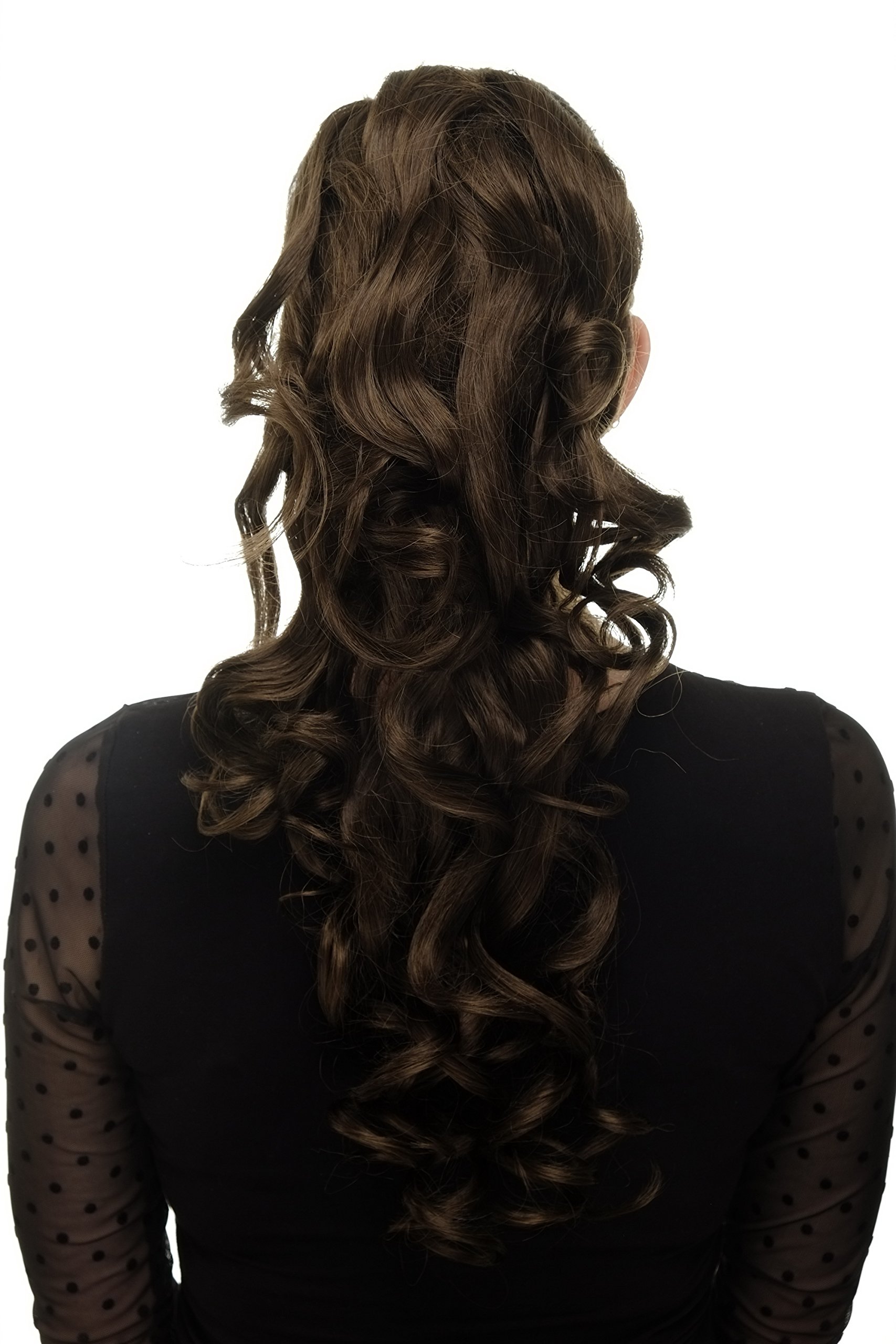 WIG ME UP WK03-8 Hairpiece ponytail with combs and elastic draw string curly voluminous very long medium brown 23inch โ image 1
