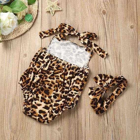 Sleeveless fit jumsuit leopard african style