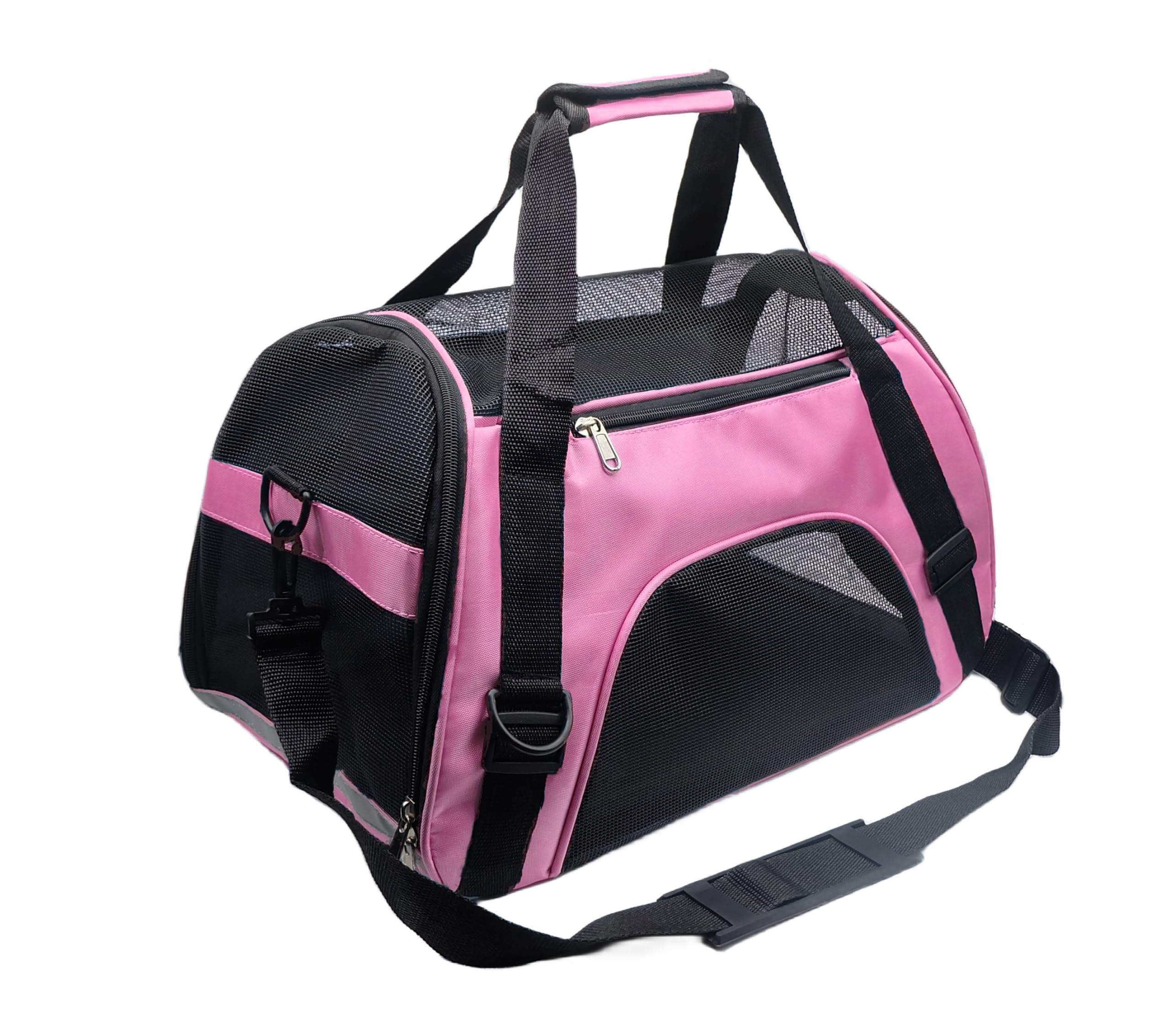 Tecageaon Pet Carrier Airline Approved Cat Carrier Dog Carrier for Medium Small Cats Small Puppy Kitten,Dog Cat Pet Travel Carrier (Medium, Pink)