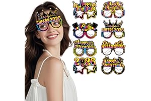 8Pcs Eyeglasses Happy New Year, 2026 New Year Eve Party Accessories, Eve Photo Props, Chinese New Year Funny Glasses