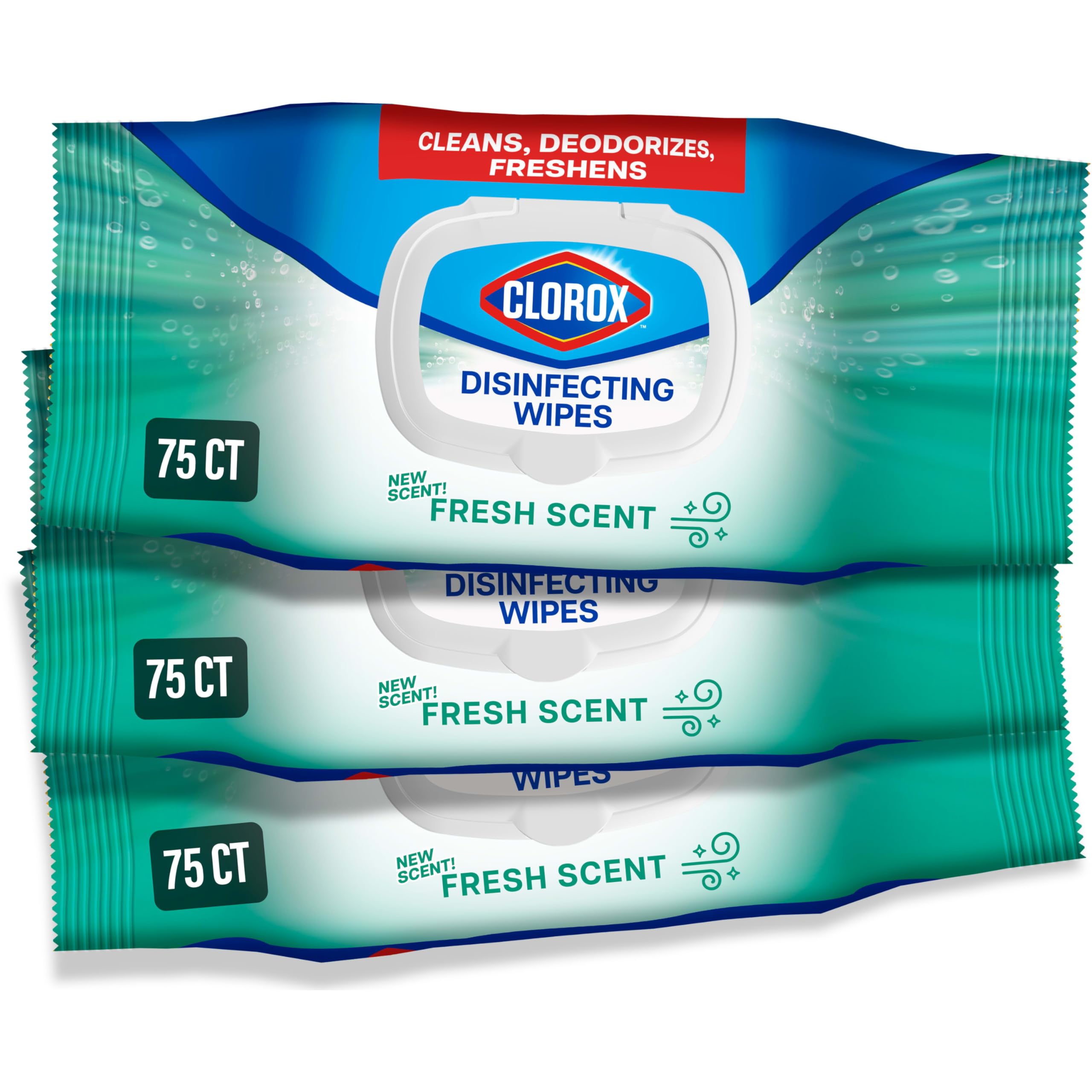 Photo 1 of 1 Clorox Disinfecting Wipes, Bleach Free, Household Essentials, Fresh Scent, Moisture Seal Lid, 75 Cleaning Wipes, (New Packaging)