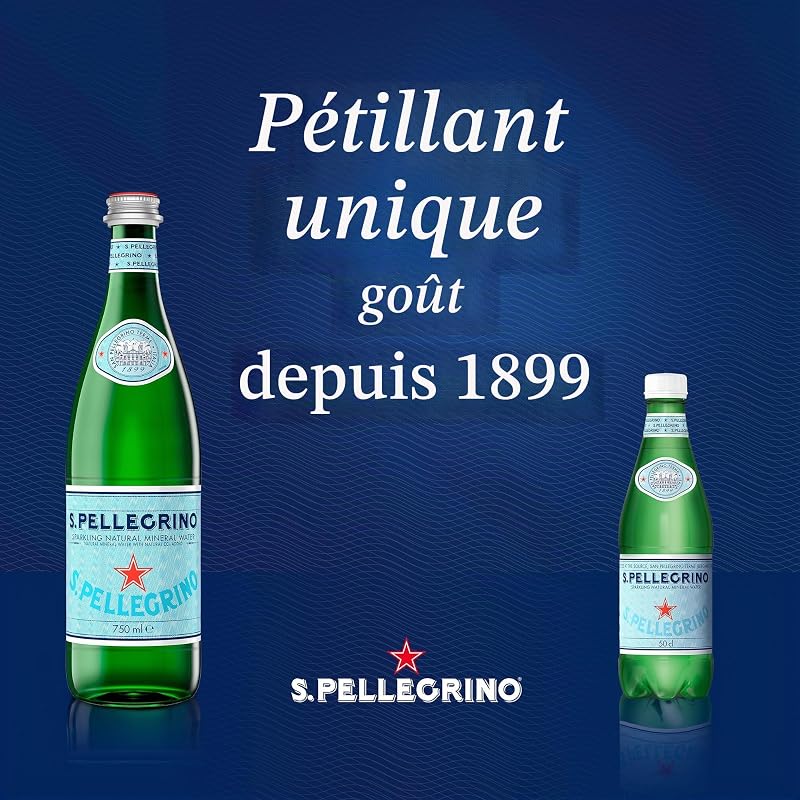 – Lot de 6 bouteilles d’au pétillante, 1 L