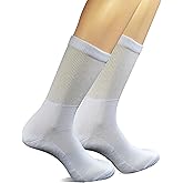 Yomandamor Mens 4 Pairs Cotton Seamless Diabetic Crew Socks with Arch Support
