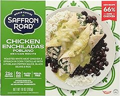 Saffron Road Frozen Chicken Enchiladas Poblano – High Protein, Seed Oil Free, Chickens Raised with No Antibiotics, No Artific