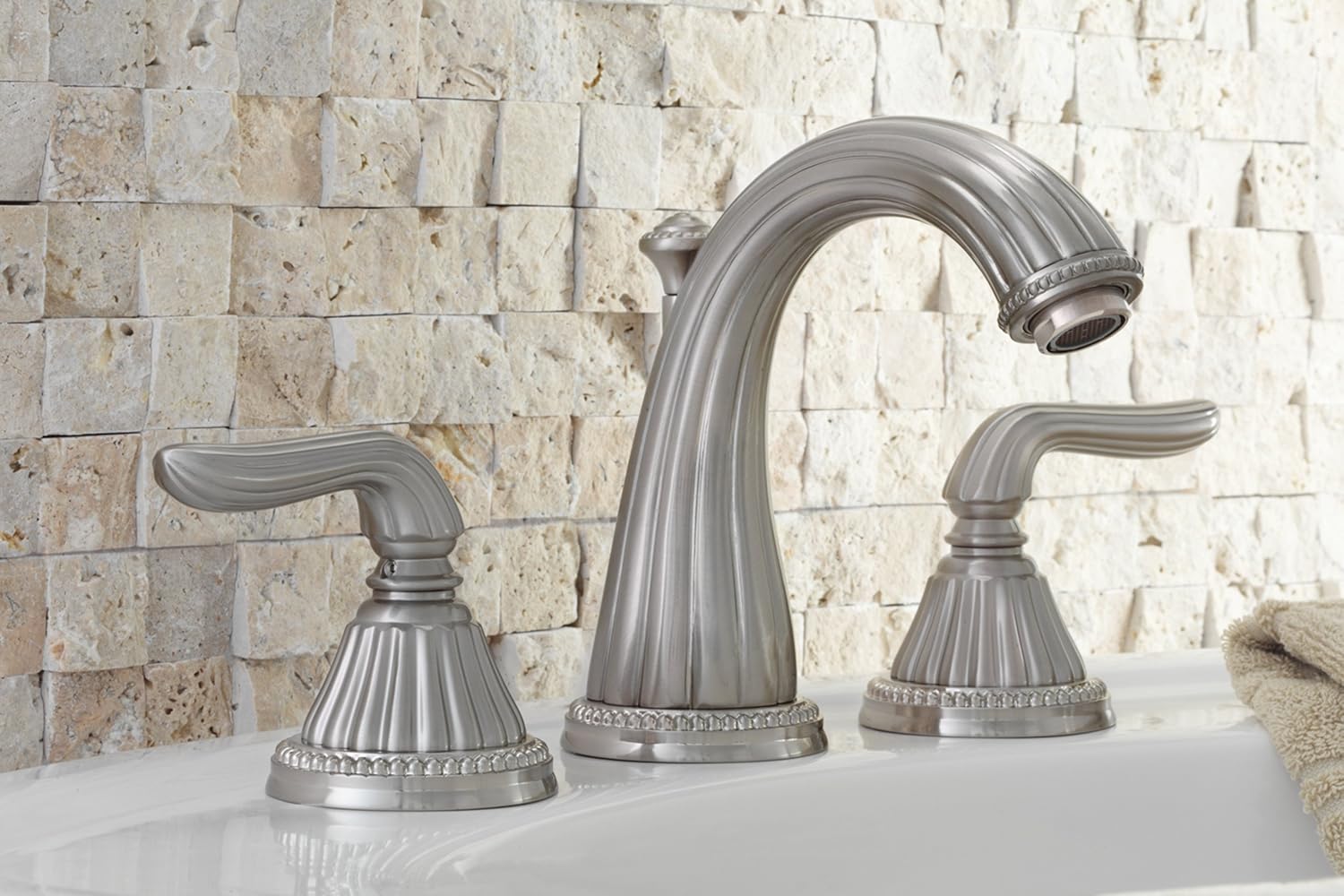 Mico Widespread Lavatory Faucet W/ Lever Handles Provincial 2100B6MB Sink Faucets Touch On