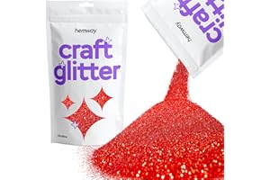 Hemway Craft Glitter 100g / 3.5oz Glitter Flakes for Arts Crafts Tumblers Resin Epoxy Scrapbook Glass Schools Paper Halloween Decorations - Ultrafine (1/128" 0.008" 0.2mm) - Red