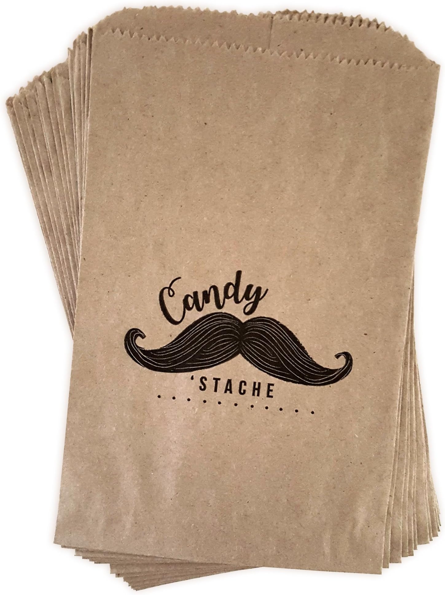 Mustache baby shower candy or favor bags - mustache themed birthday party bags - 16 ct made out of 100% recycled paper"Candy 'Stache"
