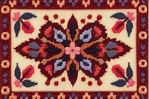 YAKOLECI Latch Hook Rug Kits for Adults, Crochet Sewing Kit Classic Latch Hook 3D Craft Kit for Home Decor Festival Gift 23.6"X15.8"(Flower-B)