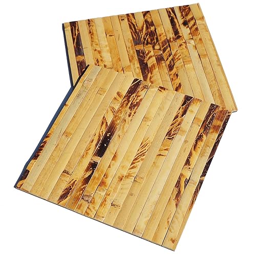 Set De Table En Bambou Carre Lot De 2 Ecologiques Et Resistants Chaleur Pour Decoration Et Protection 20x20cm Fait A La Main Jaune Amazon Fr Handmade