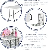 Harbour Housewares 180cm Rectangle Folding Heavy Duty Trestle Table White view 4