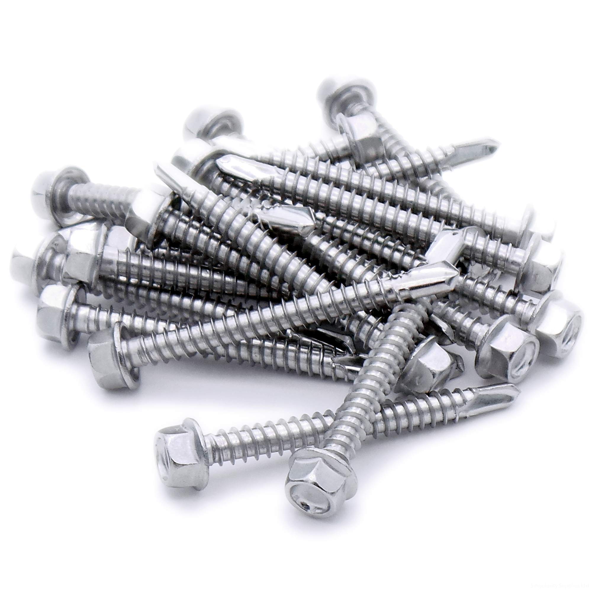No.8 x 0.7 (4.2mm x 19mm) Hex Self-Drilling Screw (Flanged) - Stainless Steel (A2) (Pack of 20)