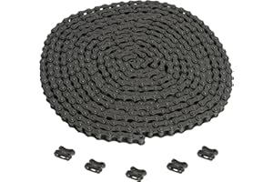 RIYHCH #41 Roller Chain 20 Feet Carbon Steel Chains with 5 Connecting Links Pitch for Chain Driven Sliding Gate Opener, Mini Bikes, Scooters, Garage Hanger Door Karts Bike