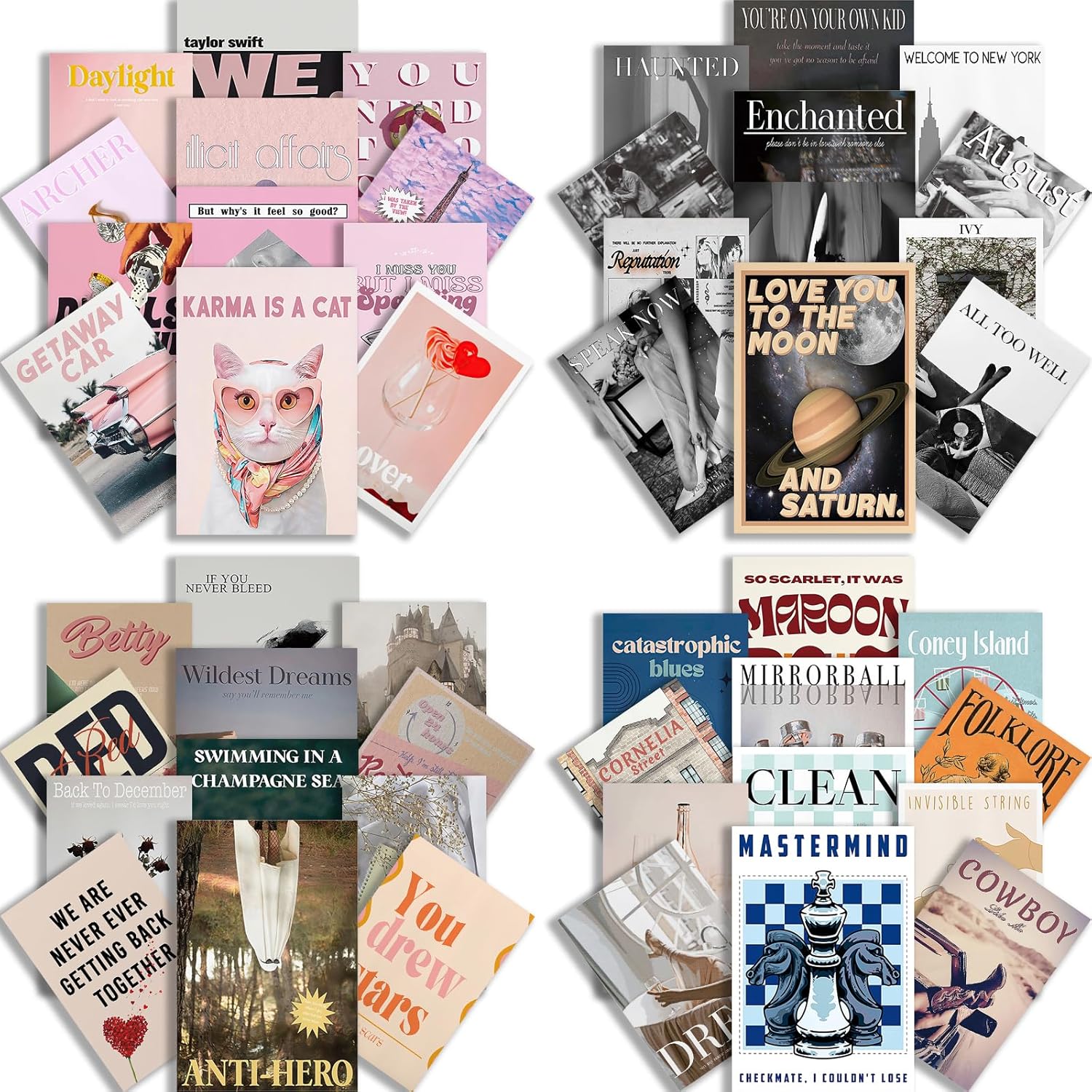 Posters & Prints - DIANSHANG Taylor Poster for Walls, Vintage Taylor Album Cover Posters Wall Art Decor Print Posters for Room Aesthetic Set of 50 for Boys and Girls Dorm Decor 4x6 inch Unframed