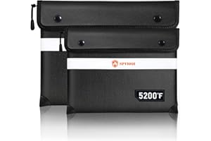 SPVIOQI Upgraded 5200°F Fireproof Document Bag with Money Bag - Heat Insulated, Water Fire Proof Bag with Zipper, 9 Layers of Functional Materials, Fireproof Money Bag for Cash, Documents and Valuables -2PCS