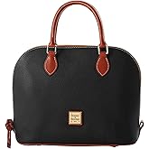 Dooney & Bourke Women's Domed Satchel in Pebble Grain Leather, Large Handbag with Adjustable Detachable Shoulder Strap