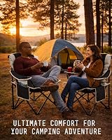 Voyager Folding Camping Chairs 2 Pack with Cooler Bag Lightweight 600D view 2