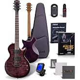 AKLOT LP Electric Guitar Kit, 40 inch 24 Fret, Coil-Split Humbucker Pickups, Modern Playability LP Stype Neck Solid Body Guitars, 18:1 Tuning Pegs,W/Gig Bag, Cable, Strap, Picks, Strings, Tuner, Book
