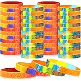 Junkin 200 Pcs Autism Awareness Silicone Bracelets Wristbands Bulk Inspirational Wristbands Motivational for Autism Awareness Party Gifts Supplies Adults Man Woman