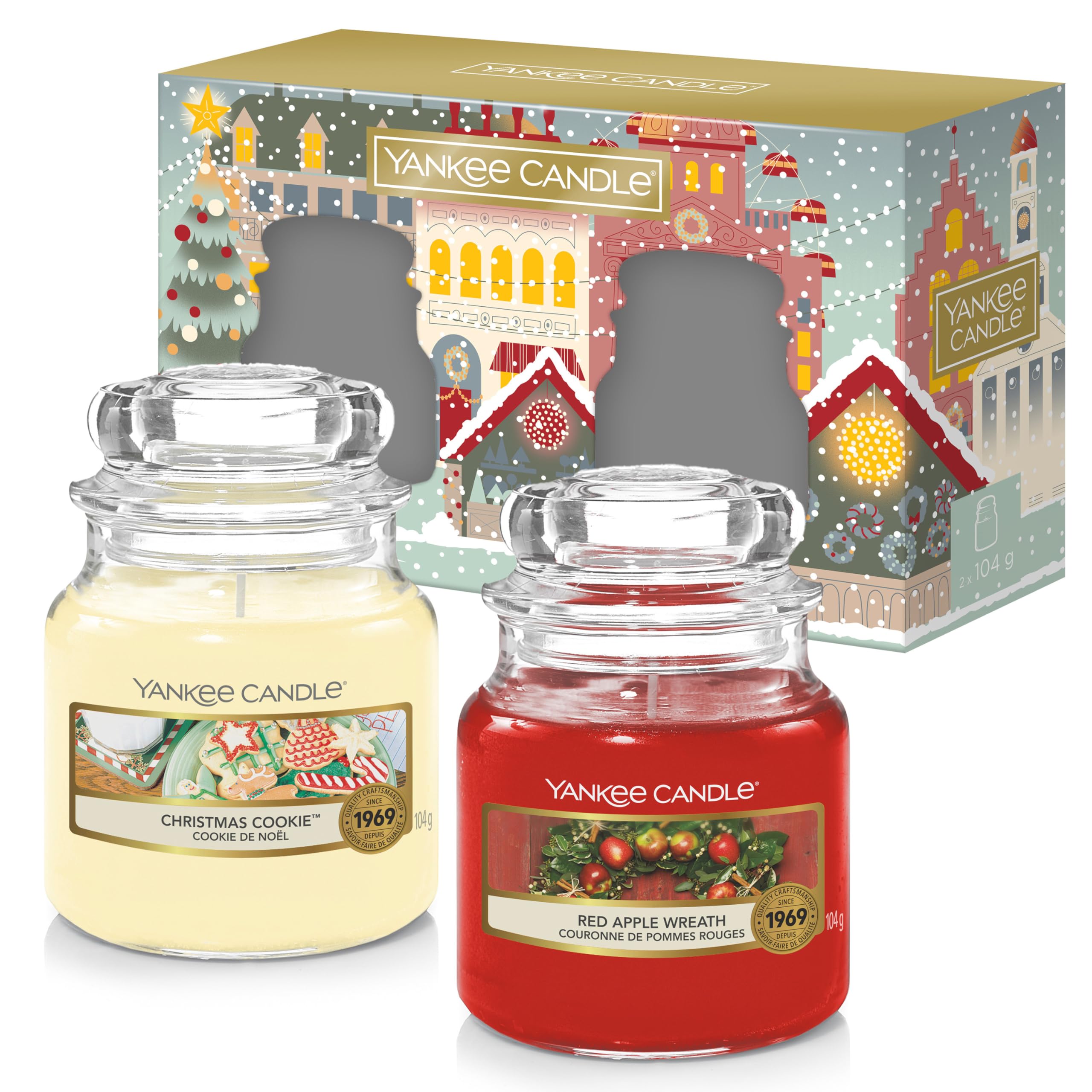 Yankee Candle Scented Candles Gift Set, 2 Small Jar Candles, Perfect Christmas Gifts for Women, Passport to The Holidays Collection, Signature